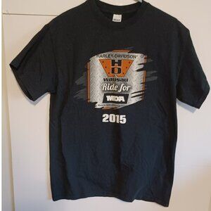 Harley Davidson Wausau Ride For MDA T Shirt 2015 Graphic Motorcyle Sponorship M